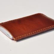 Leather  iPhone5 case/holster /cover/ (horsehide with hair) Warm Chrismas Gift color Red Wine