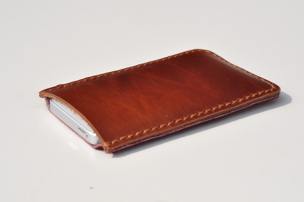 Leather Iphone5 Case/holster /cover/ (horsehide With Hair) Warm Chrismas Gift Color Red Wine